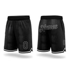 Custom Black Snakeskin Black-Gray 3D Pattern Design Authentic Basketball Shorts