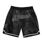 Custom Black Snakeskin Black-Gray 3D Pattern Design Authentic Basketball Shorts photo 1