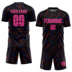 Custom Black Pink-Orange Sublimation Soccer Uniform Jersey photo 2