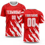 Custom Red White Sublimation Soccer Uniform Jersey