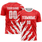 Custom Red White Sublimation Soccer Uniform Jersey photo 1