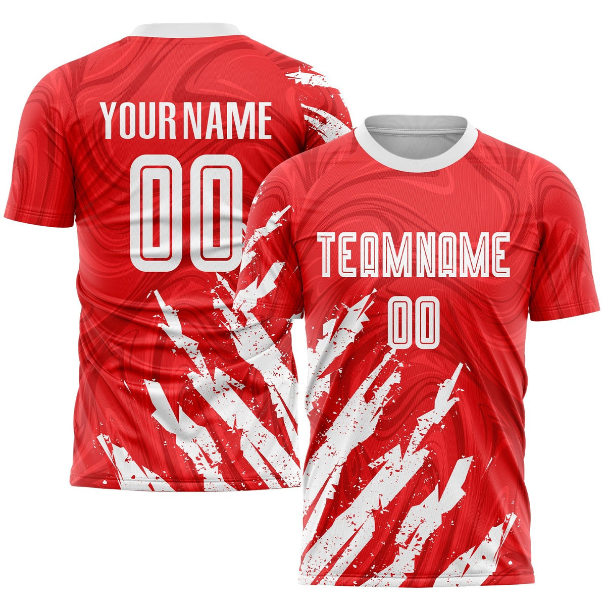 Custom Red White Sublimation Soccer Uniform Jersey photo 1