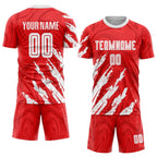 Custom Red White Sublimation Soccer Uniform Jersey photo 2