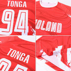 Custom Red White Sublimation Soccer Uniform Jersey photo 7