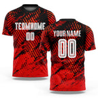 Custom Red White-Black Sublimation Soccer Uniform Jersey