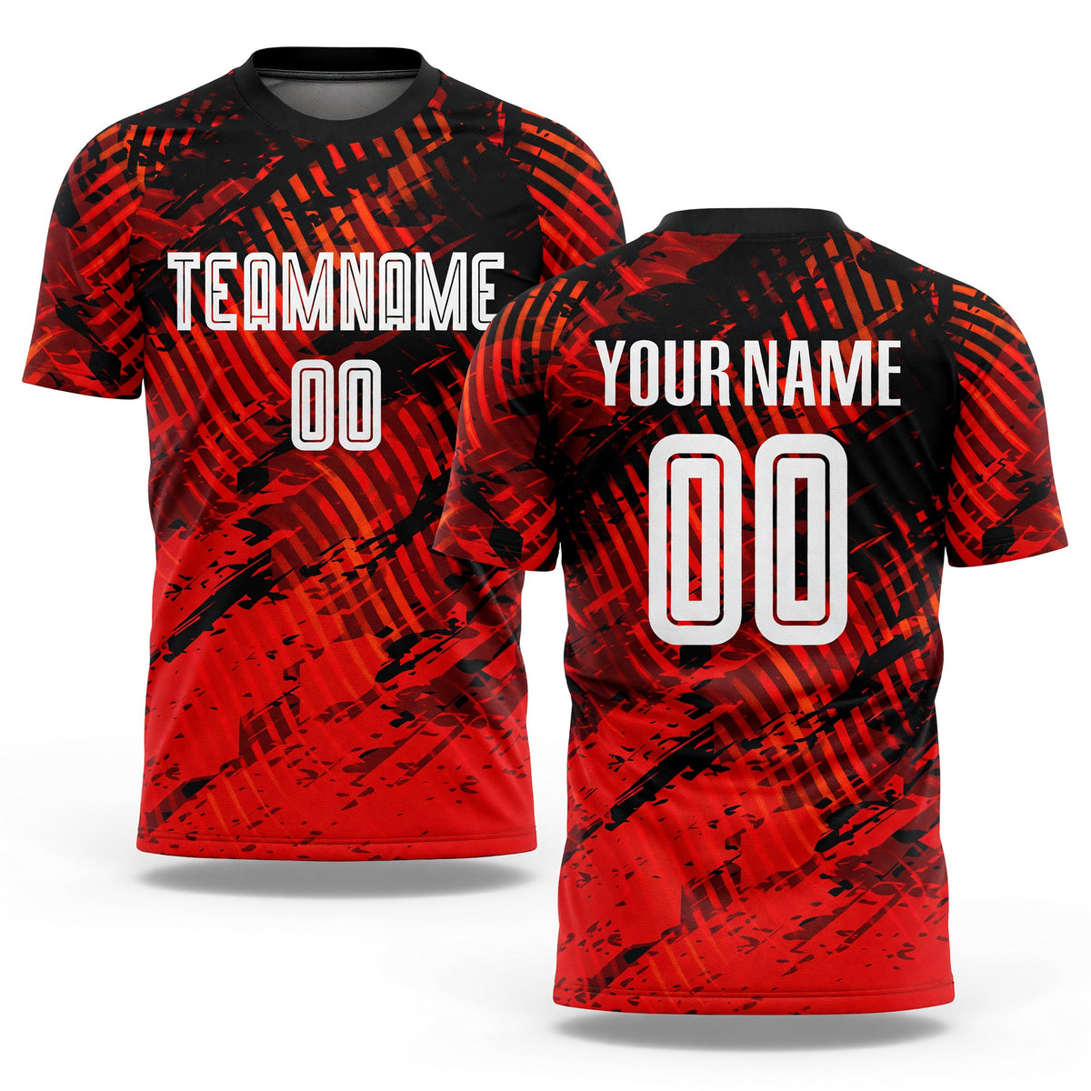 Custom Red White-Black Sublimation Soccer Uniform Jersey