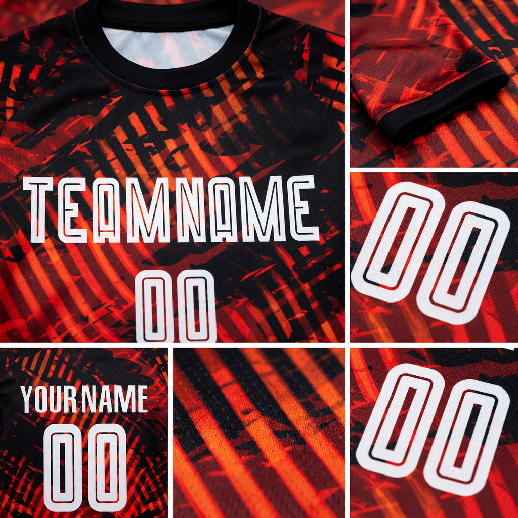 Custom Red White-Black Sublimation Soccer Uniform Jersey detail