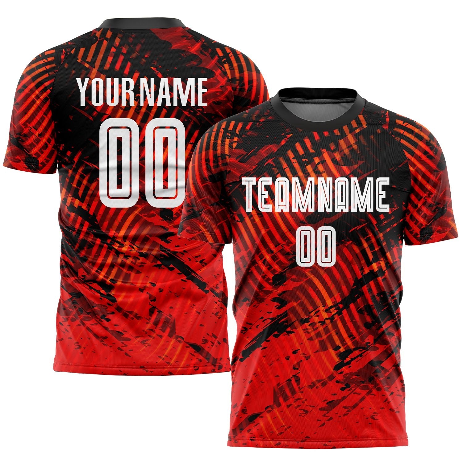 Custom Red White-Black Sublimation Soccer Uniform Jersey photo 1