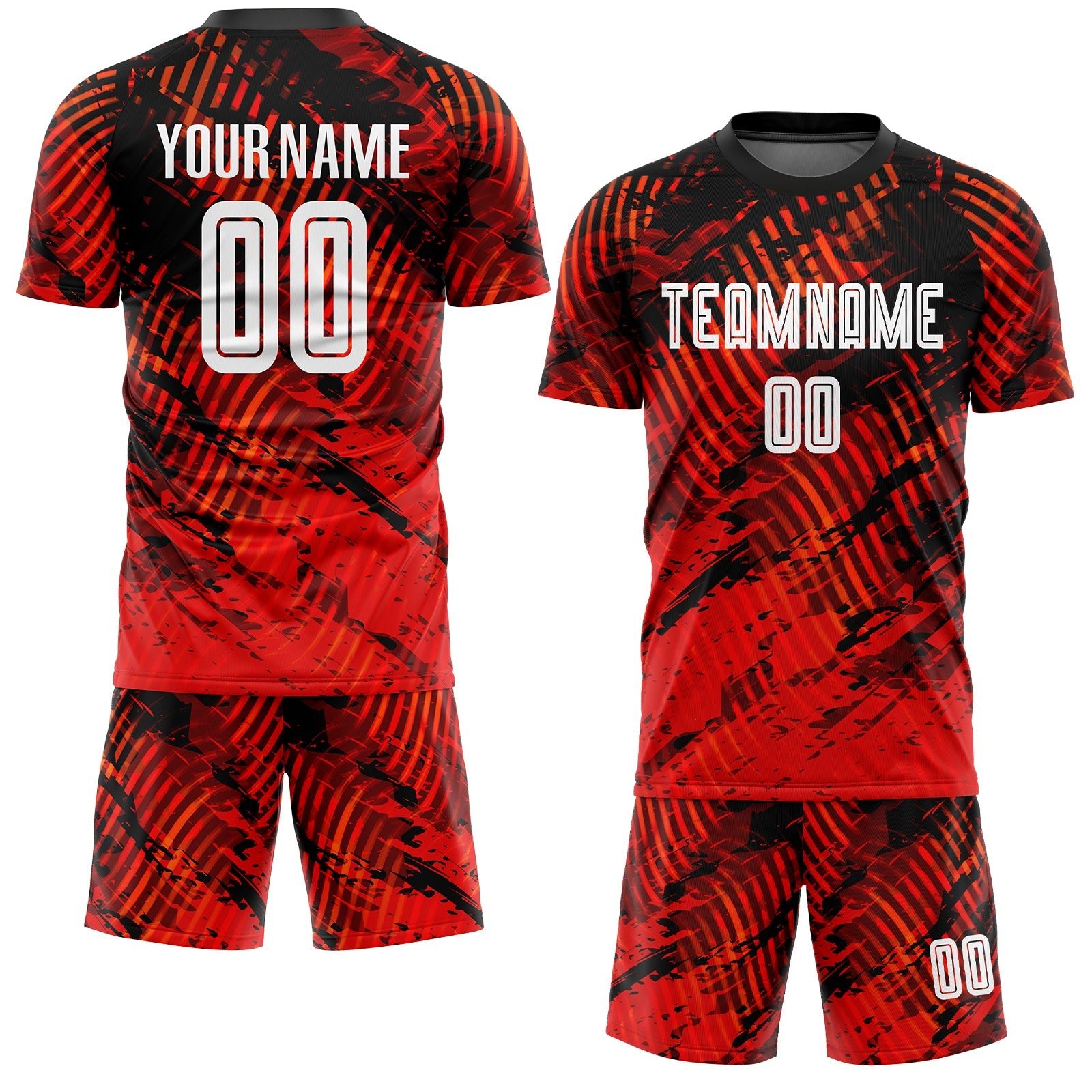 Custom Red White-Black Sublimation Soccer Uniform Jersey photo 2