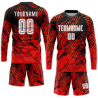 Custom Red White-Black Sublimation Soccer Uniform Jersey photo 4