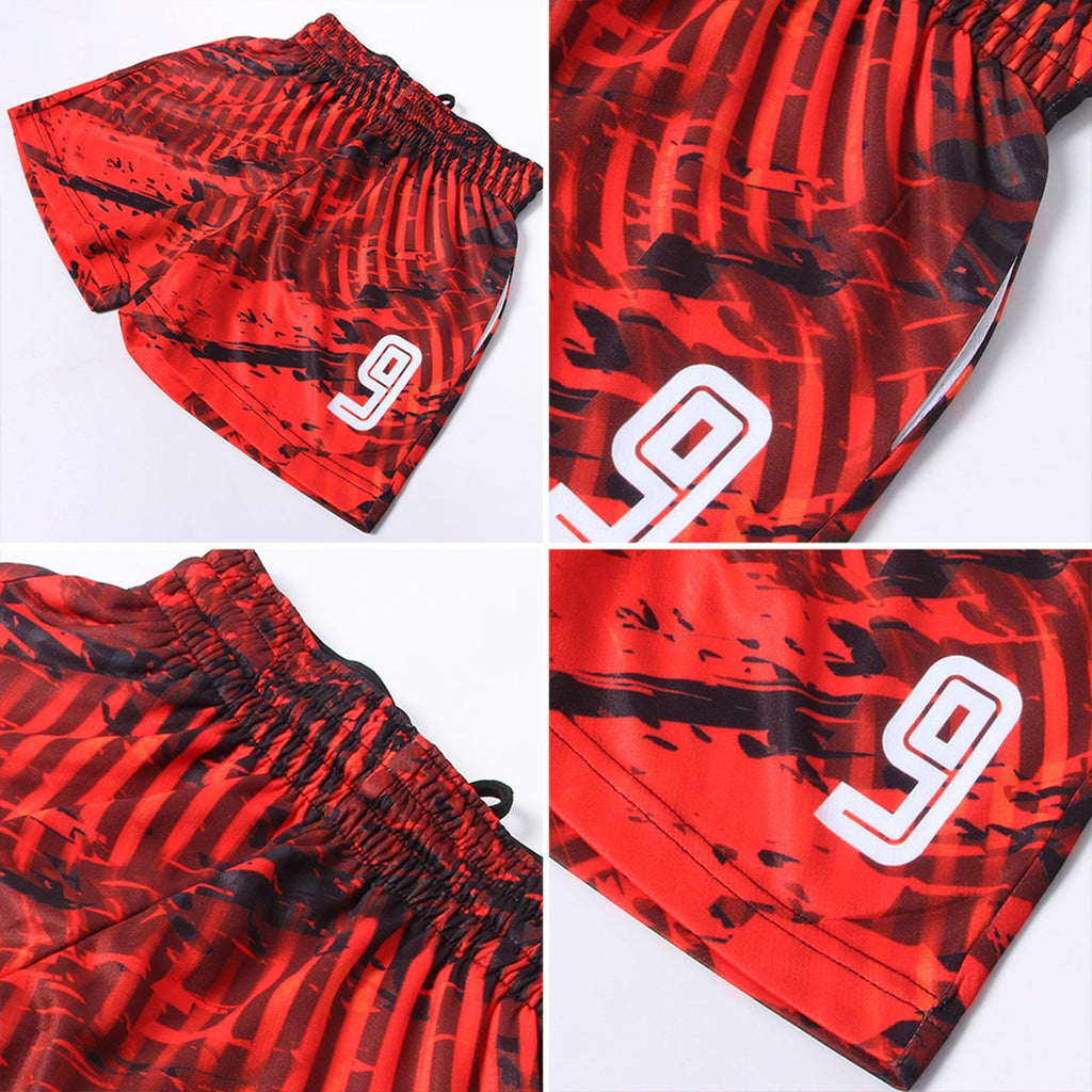 Custom Red White-Black Sublimation Soccer Uniform Jersey photo 8