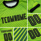 Custom Neon Green Black Sublimation Soccer Uniform Jersey detail