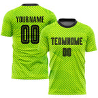 Custom Neon Green Black Sublimation Soccer Uniform Jersey photo 1