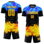 Custom Figure Gold-Royal Sublimation Soccer Uniform Jersey photo 2