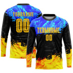 Custom Figure Gold-Royal Sublimation Soccer Uniform Jersey photo 3