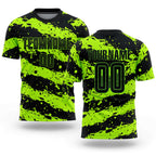 Custom Neon Green Black Sublimation Soccer Uniform Jersey