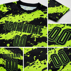 Custom Neon Green Black Sublimation Soccer Uniform Jersey detail
