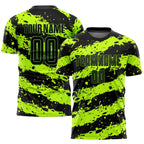 Custom Neon Green Black Sublimation Soccer Uniform Jersey photo 1