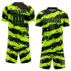 Custom Neon Green Black Sublimation Soccer Uniform Jersey photo 2
