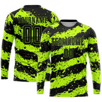 Custom Neon Green Black Sublimation Soccer Uniform Jersey photo 3