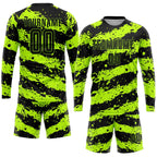 Custom Neon Green Black Sublimation Soccer Uniform Jersey photo 4