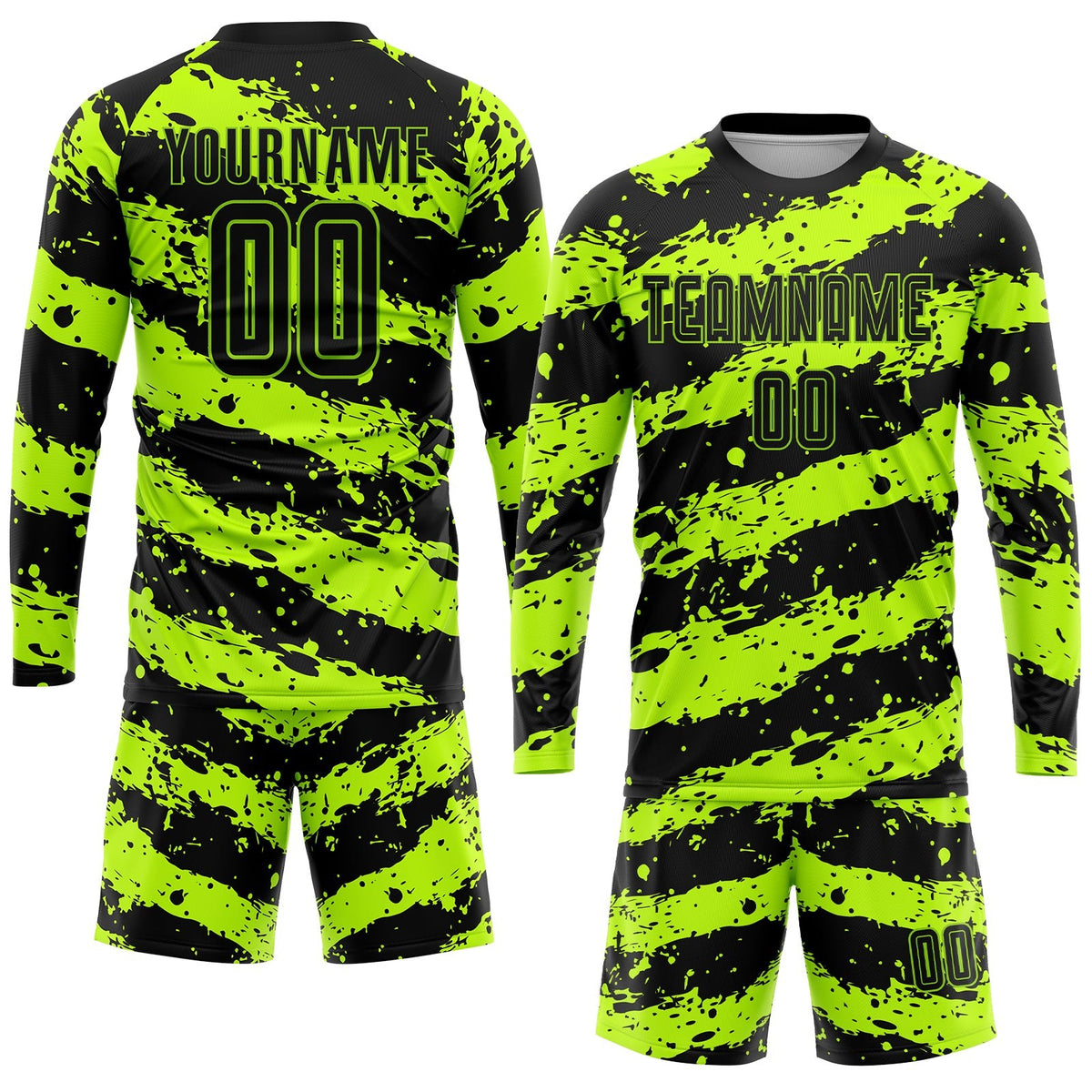 Custom Neon Green Black Sublimation Soccer Uniform Jersey photo 4