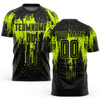 Custom Neon Green Black Sublimation Soccer Uniform Jersey