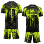Custom Neon Green Black Sublimation Soccer Uniform Jersey photo 2