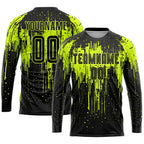 Custom Neon Green Black Sublimation Soccer Uniform Jersey photo 3