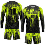 Custom Neon Green Black Sublimation Soccer Uniform Jersey photo 4