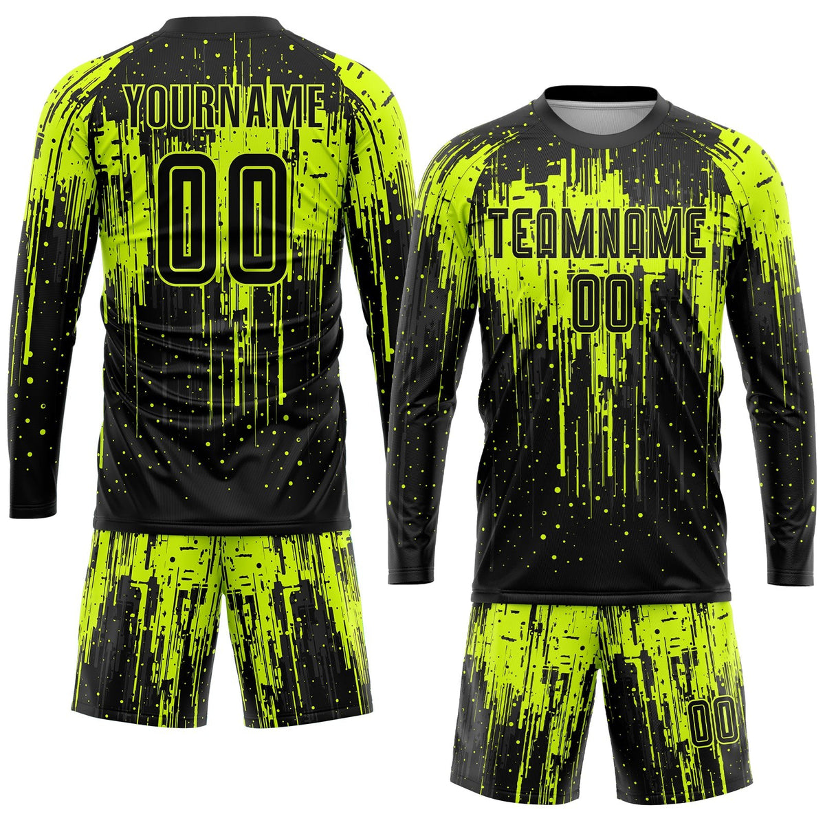 Custom Neon Green Black Sublimation Soccer Uniform Jersey photo 4
