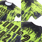 Custom Neon Green Black Sublimation Soccer Uniform Jersey photo 7