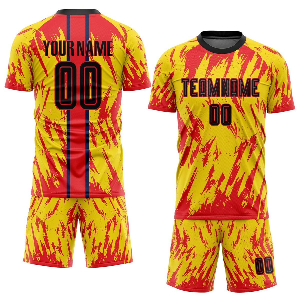 Custom Gold Black-Red Sublimation Soccer Uniform Jersey photo 2