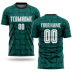 Custom Green White-Black Sublimation Soccer Uniform Jersey
