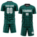 Custom Green White-Black Sublimation Soccer Uniform Jersey photo 2