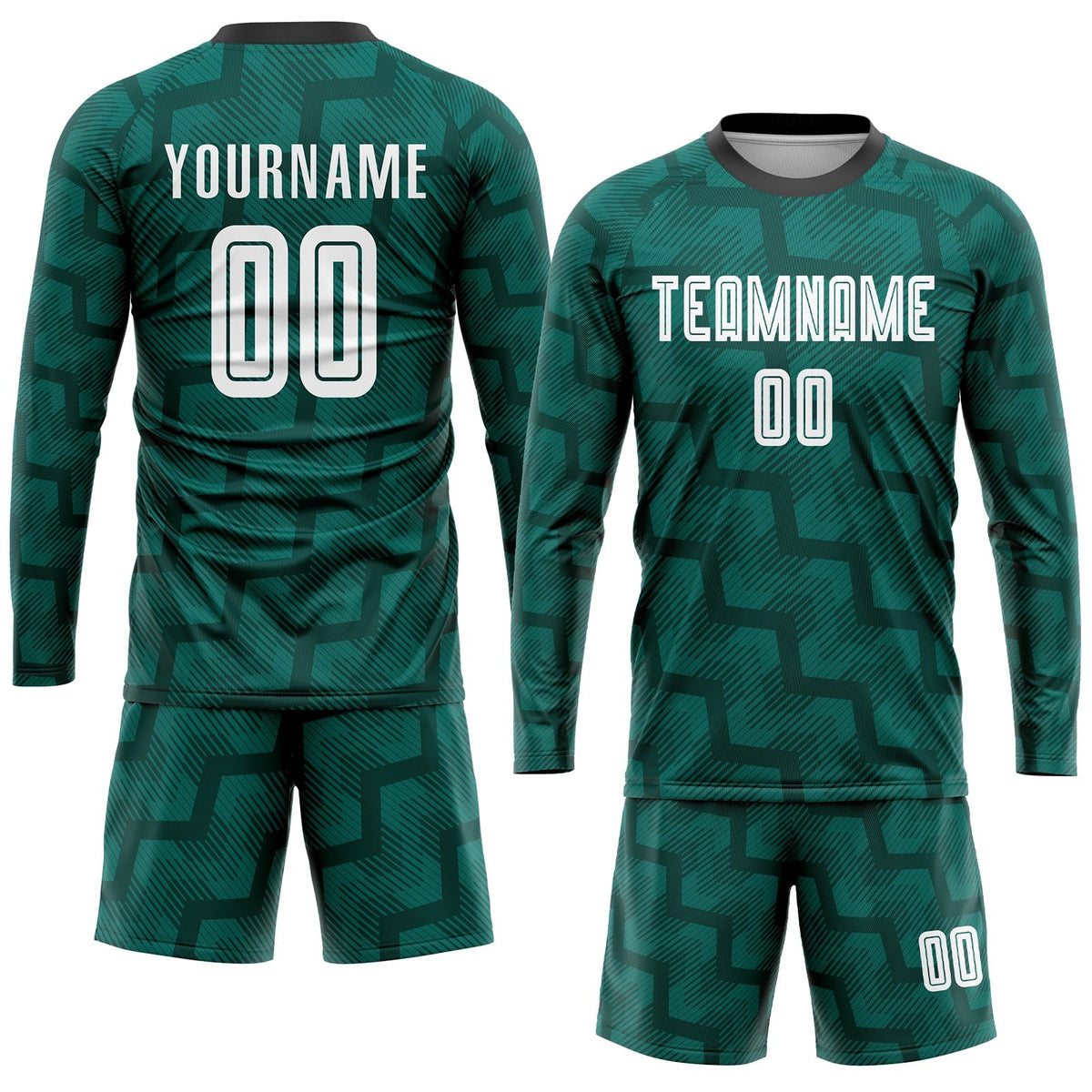 Custom Green White-Black Sublimation Soccer Uniform Jersey photo 4