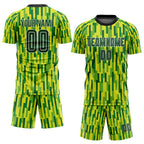 Custom Neon Green Green-Gold Sublimation Soccer Uniform Jersey photo 2