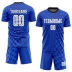 Custom Royal White-Black Sublimation Soccer Uniform Jersey photo 2
