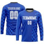 Custom Royal White-Black Sublimation Soccer Uniform Jersey photo 3