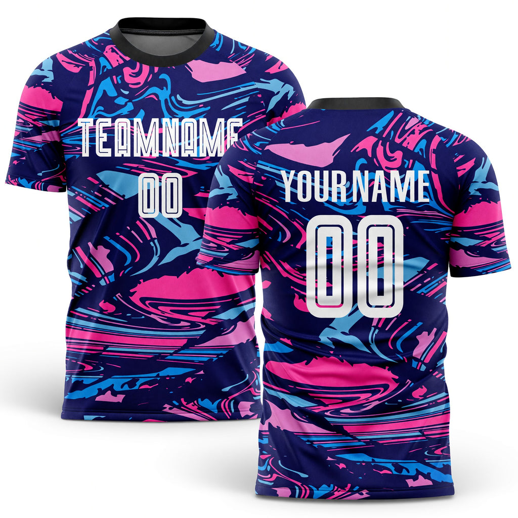Custom Figure White-Pink Sublimation Soccer Uniform Jersey