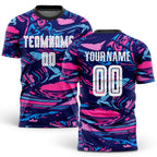 Custom Figure White-Pink Sublimation Soccer Uniform Jersey