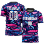 Custom Figure White-Pink Sublimation Soccer Uniform Jersey photo 1