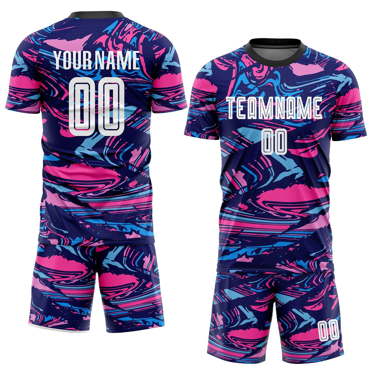 Custom Figure White-Pink Sublimation Soccer Uniform Jersey photo 2