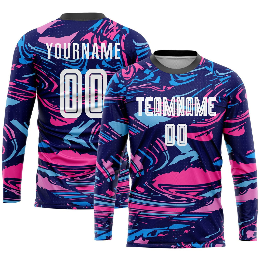 Custom Figure White-Pink Sublimation Soccer Uniform Jersey photo 3