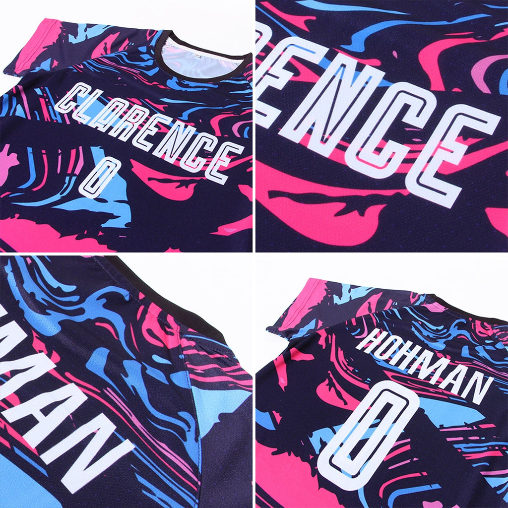 Custom Figure White-Pink Sublimation Soccer Uniform Jersey photo 7