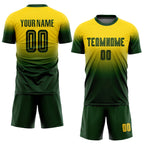 Custom Gold Green Sublimation Fade Fashion Soccer Uniform Jersey photo 2