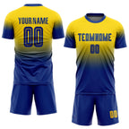Custom Gold Royal Sublimation Fade Fashion Soccer Uniform Jersey photo 2