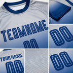 Custom Gray Royal Sublimation Fade Fashion Soccer Uniform Jersey detail