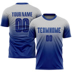 Custom Gray Royal Sublimation Fade Fashion Soccer Uniform Jersey photo 1