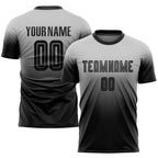 Custom Gray Black Sublimation Fade Fashion Soccer Uniform Jersey photo 1